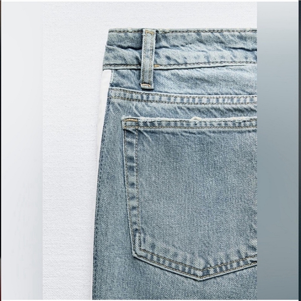 ZARA LOW RISE JEANS WITH WHITE STRIPE DETAIL ON SIDES✨️SIZE 4 ✨️ - Picture 7 of 7